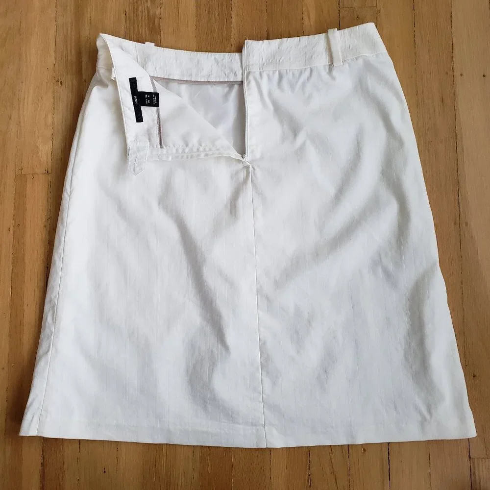 H&M women's Ivory off white business work straight skirt Size 6